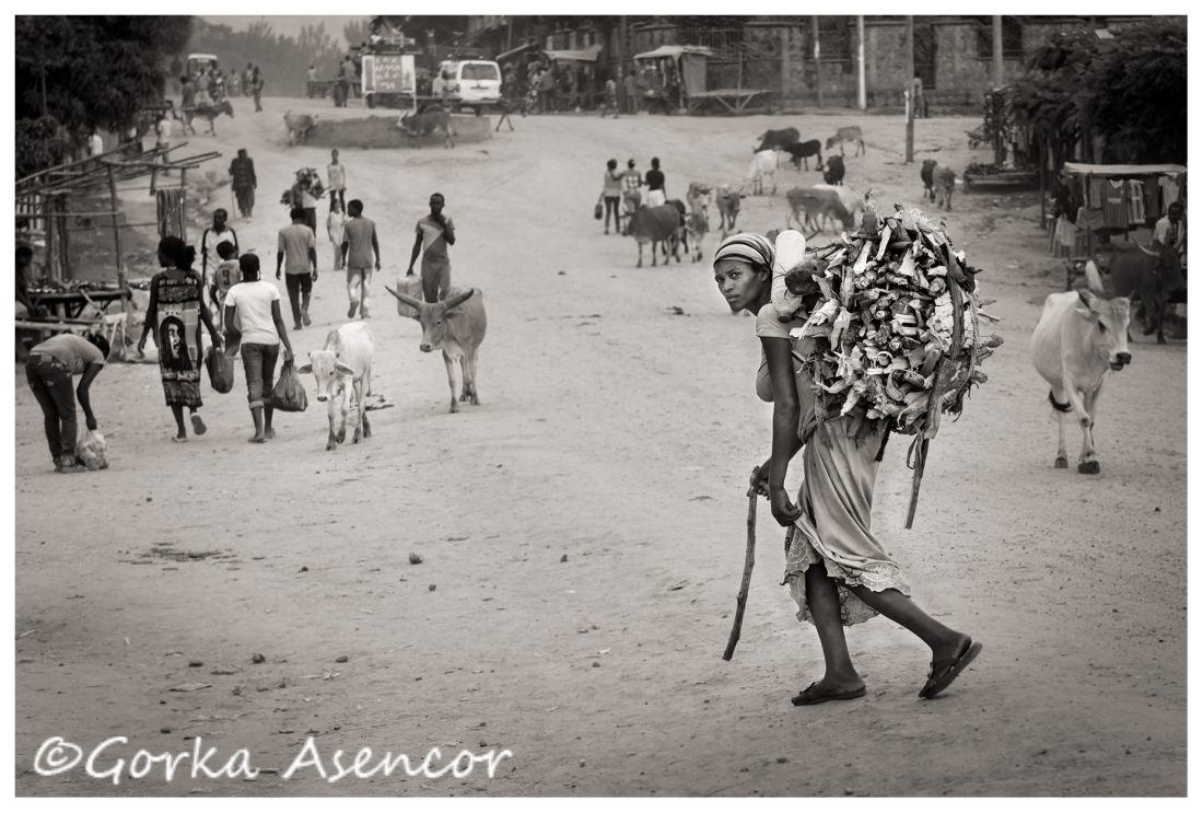 FOTO AFRICA ETIOPIA MUJER LEÑA